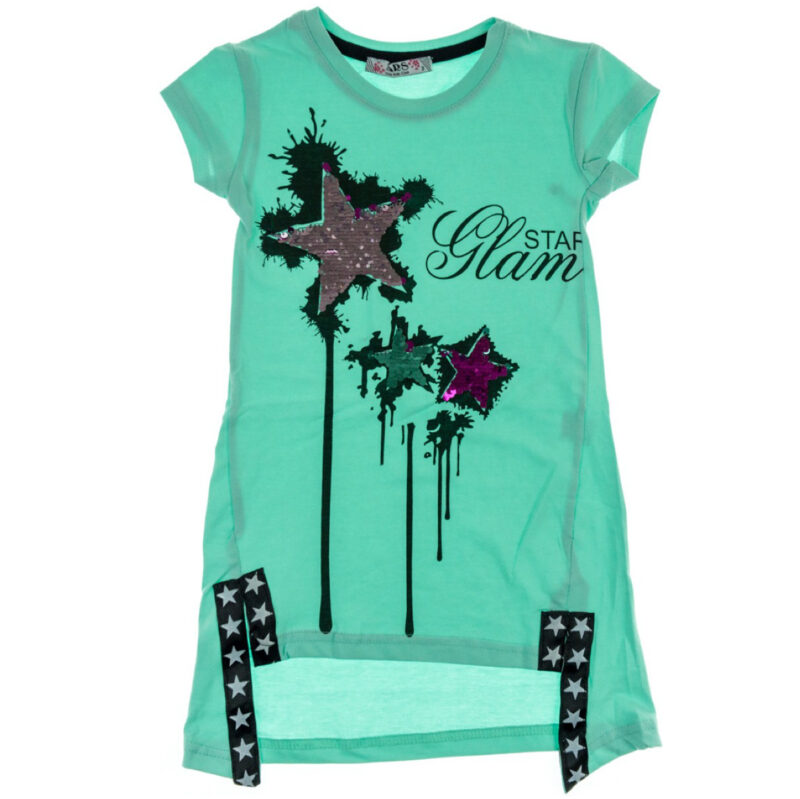 ARS παιδική μακριά μπλούζα «Green Star Glam»