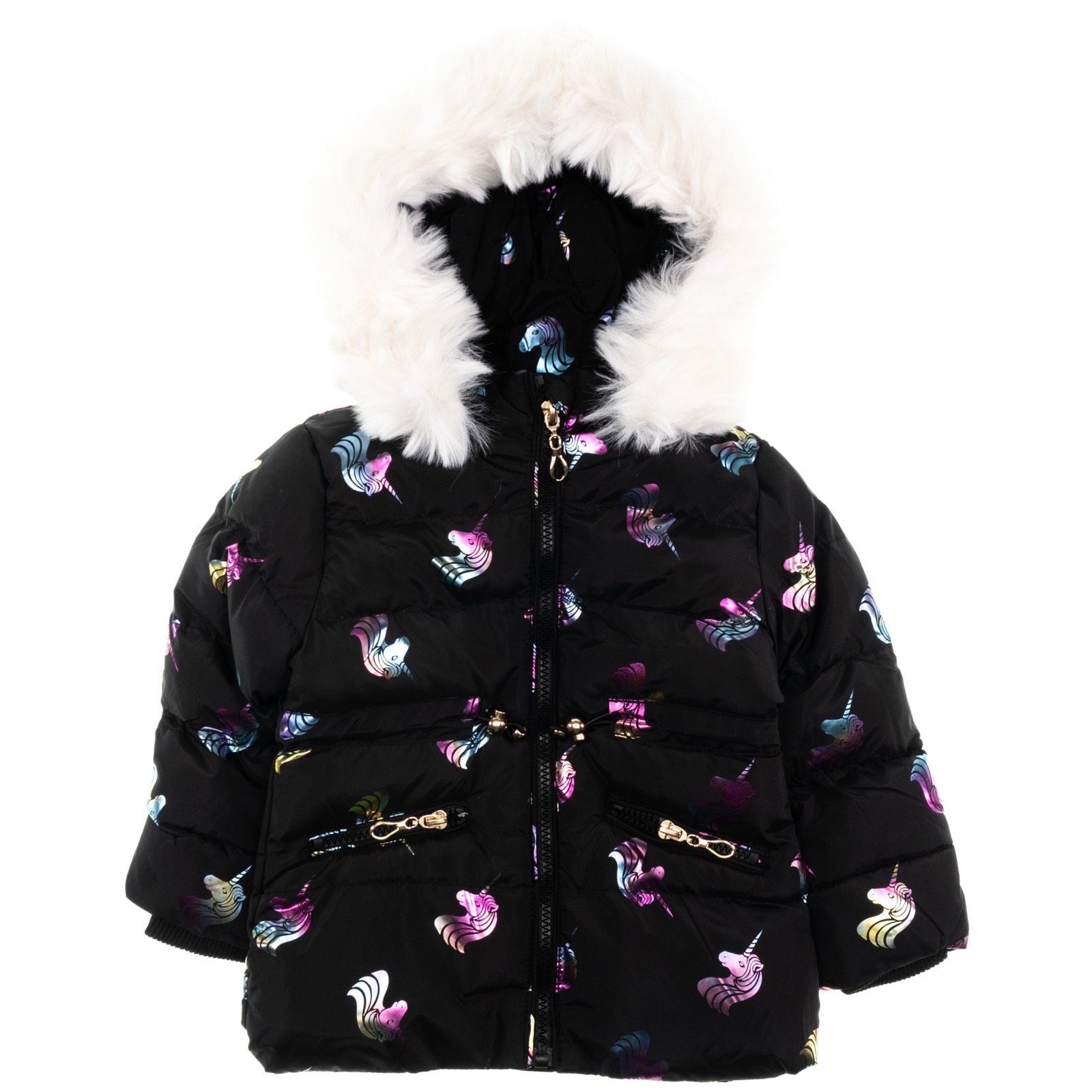 Lady Moda μπουφάν με αποσπώμενη κουκούλα «Black Unicorns»