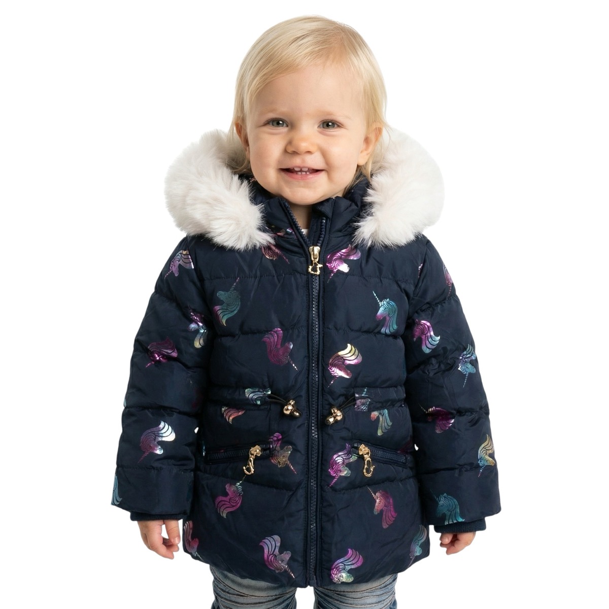 Lady Moda μπουφάν με αποσπώμενη κουκούλα «Blue Unicorns»
