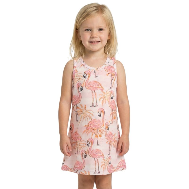 Action μακό φορεματάκι «Flamingoes’ Forest»
