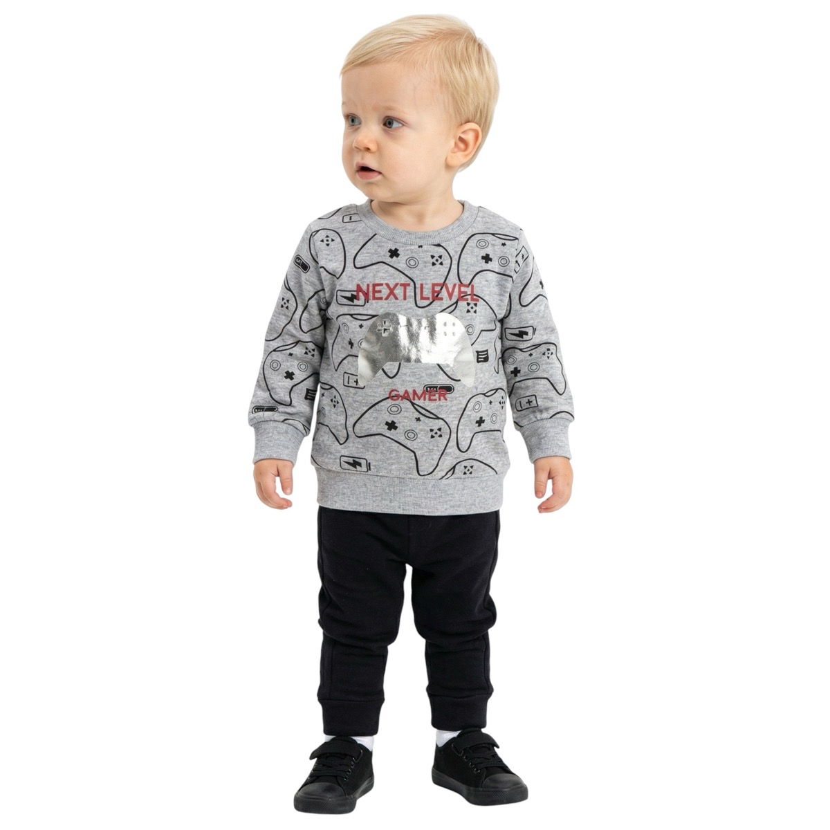 Funky σετ φόρμας με χνούδι «Gamer»