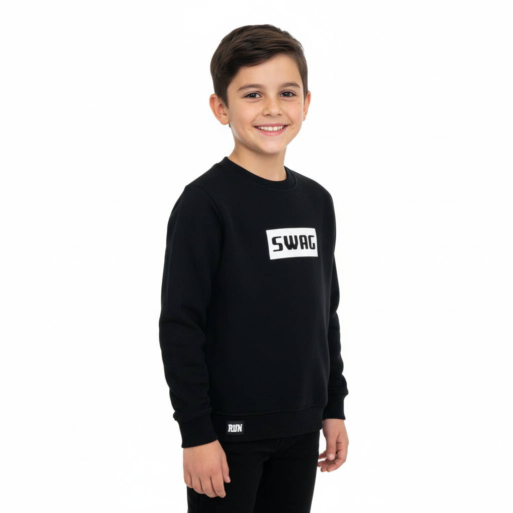 Waxmen φούτερ μπλούζα με χνούδι «Black Swag»