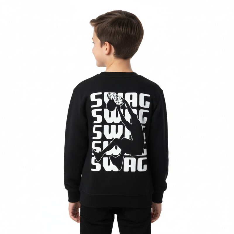 Waxmen φούτερ μπλούζα με χνούδι «Black Swag»