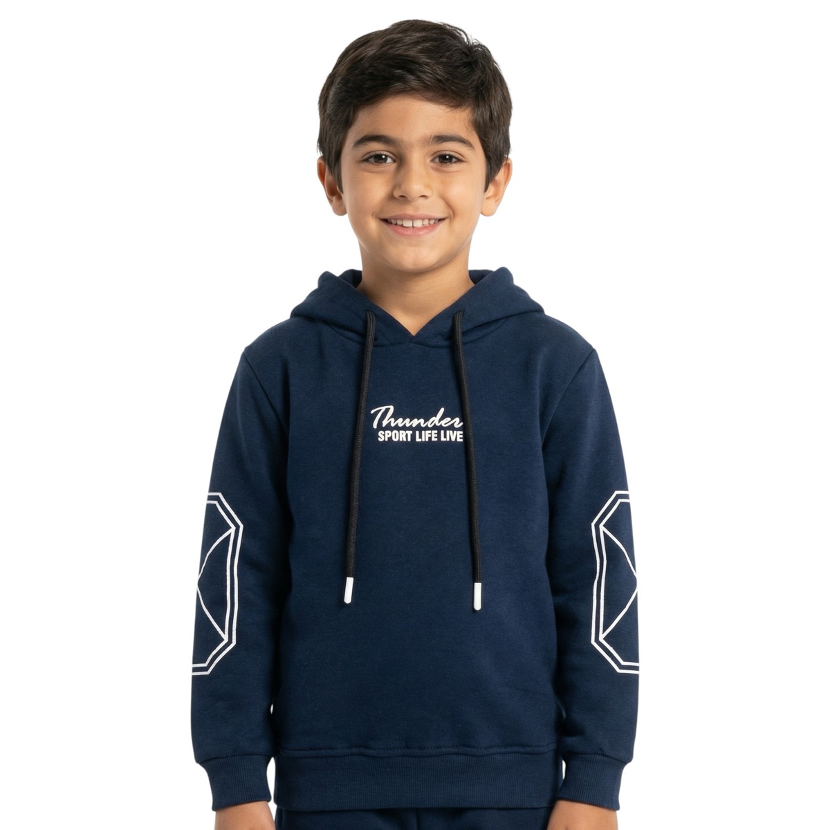 Waxmen φούτερ μπλούζα με κουκούλα και χνούδι «Blue Thunder»