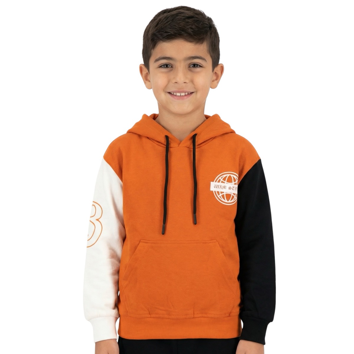 Waxmen μακρυμάνικη μπλούζα από λεπτό ύφασμα με κουκούλα «Orange Ball»