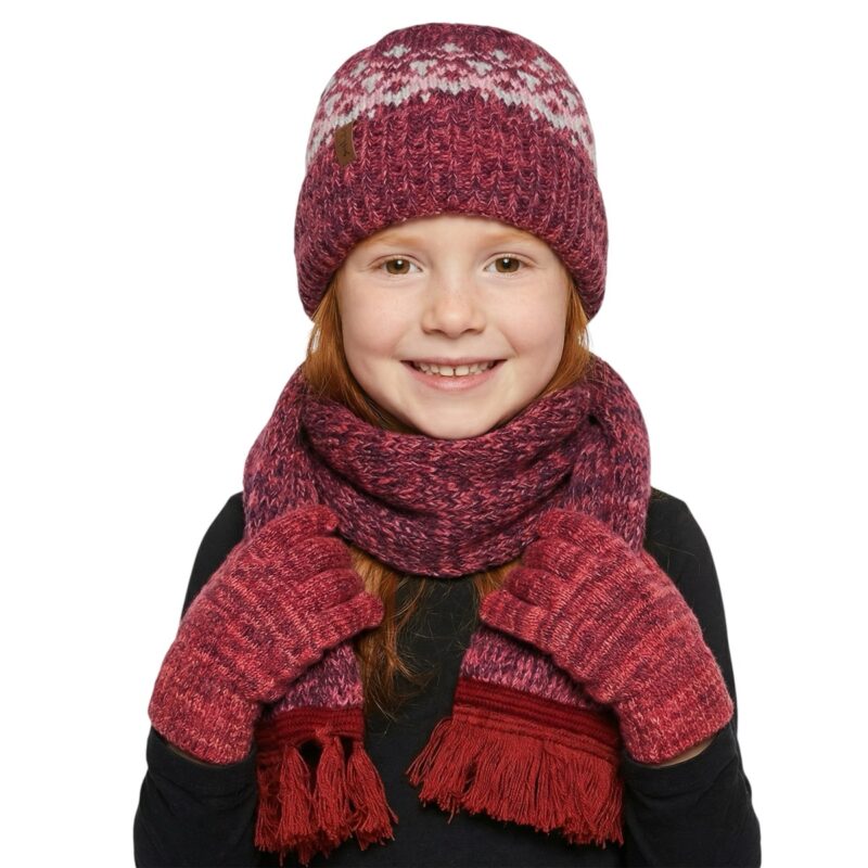 MeDa πλεκτό σετ σκούφος, κασκόλ και γάντια «Winter»