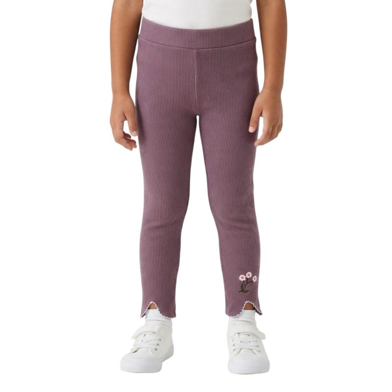 Timi Kids κολάν με χνούδι «Flower Purple Stripe»