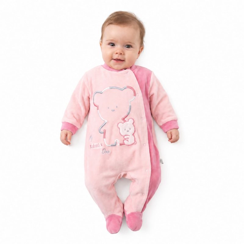 Baby Bal ολόσωμο βελουτέ φορμάκι «My Little Girl»