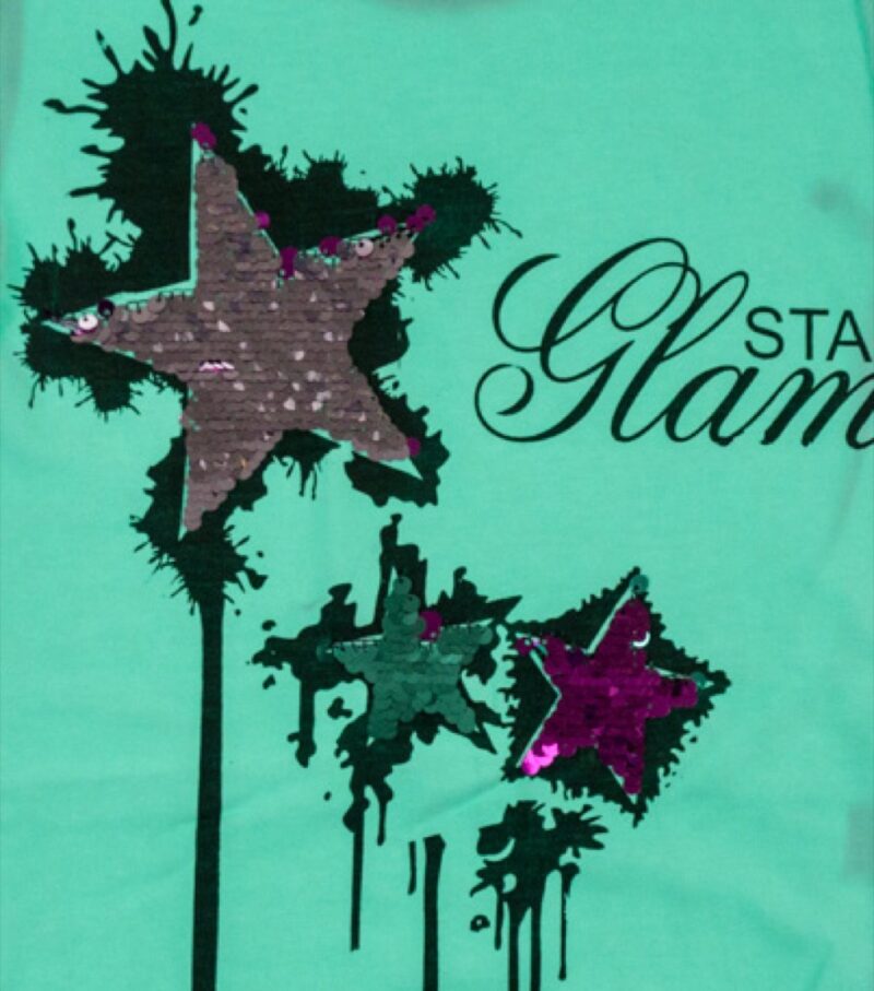 ARS παιδική μακριά μπλούζα «Green Star Glam» - Image 4