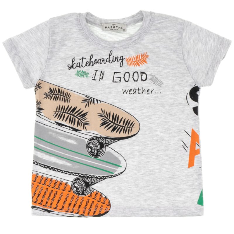 Hashtag σετ μπλούζα με σορτσάκι «Skateboarding» - Image 2