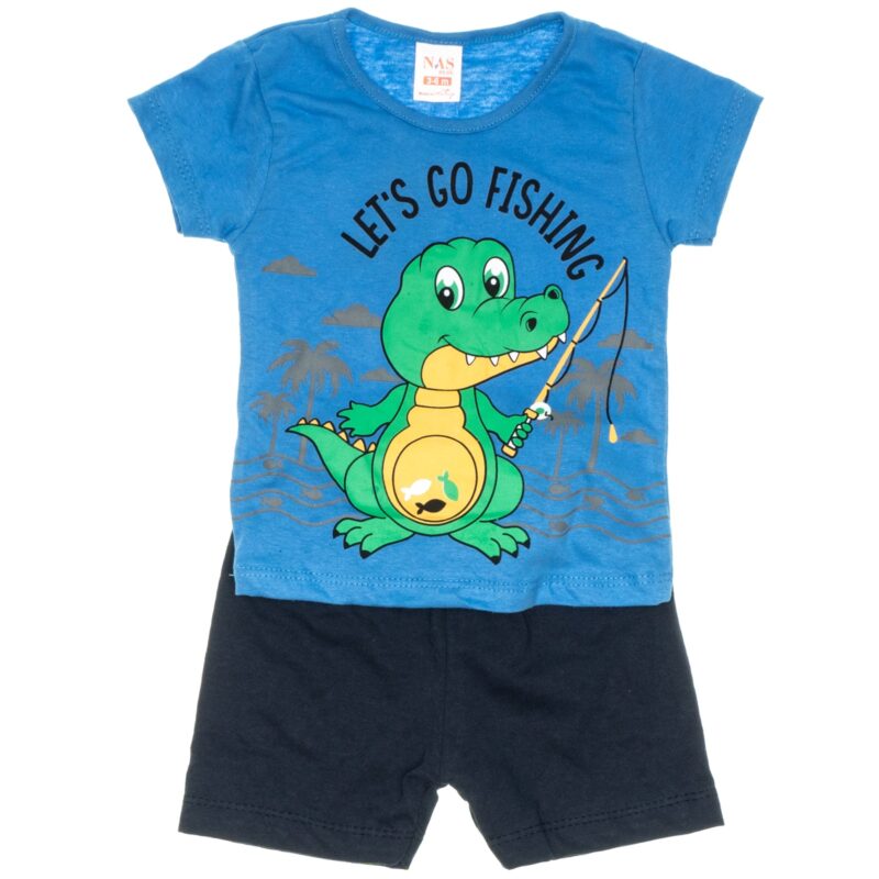 Nas Bebe σετ μπλούζα με σορτσάκι «Let’s Go Fishing»