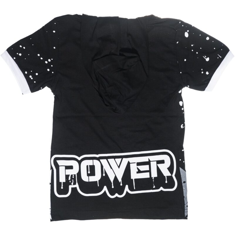 Waxmen κοντομάνικη μπλούζα με κουκούλα «Black Power» - Image 2