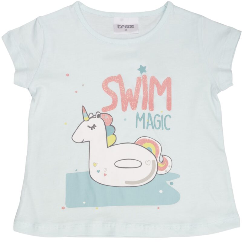 Trax σετ μπλουζάκι με κολάν κάπρι «Unicorns’ Swim Magic» - Image 2