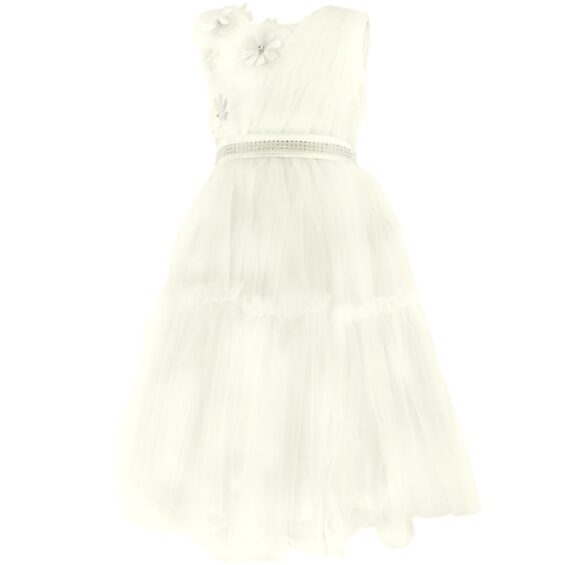 Εκρού παρανυφικό φόρεμα με στρας Ken Club «Ecru Frail» - Kidz.gr