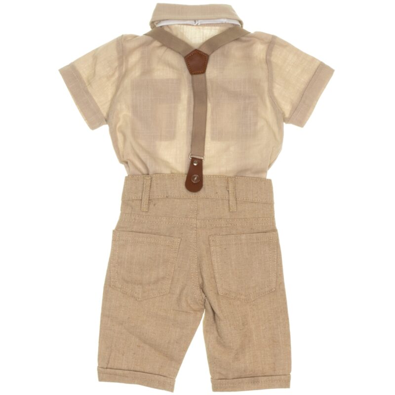Ecoo Kids σετ πουκάμισο με παπιγιόν και βερμούδα με τιράντες «Popular Boy» - Image 4
