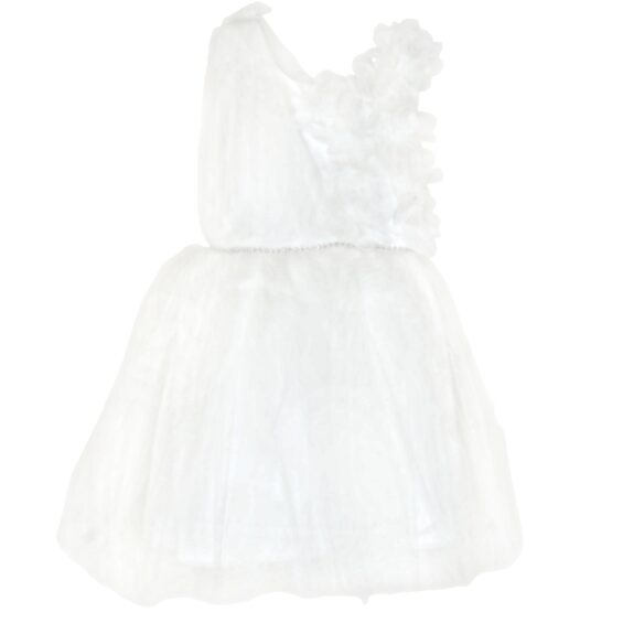 Λευκό παρανυφικό φόρεμα με λουλούδια Ken Club «Dazzling» - Kidz.gr