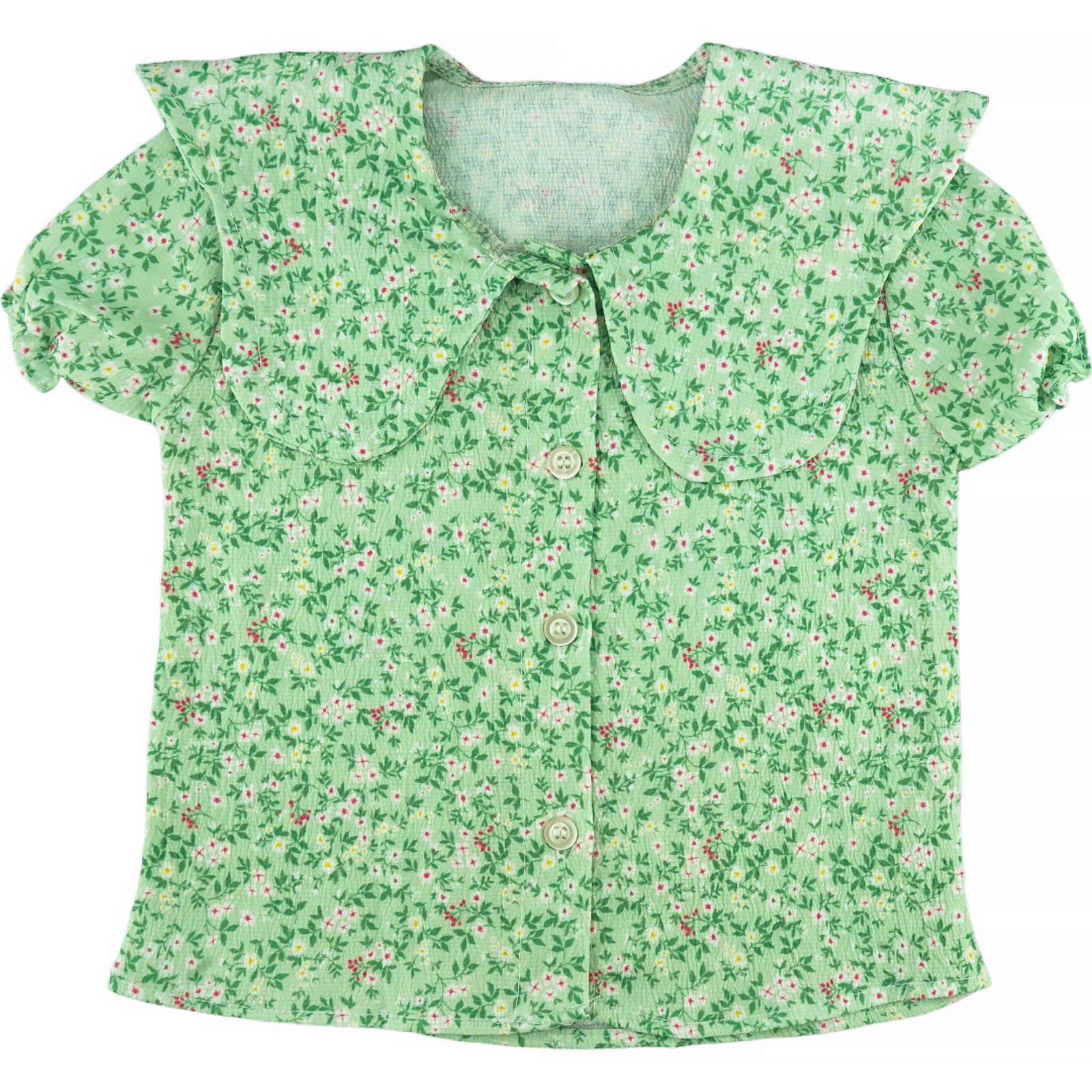 Cumino σετ πουκάμισο και τζιν σορτσάκι με ζωνούλα «Primroses» - Image 2