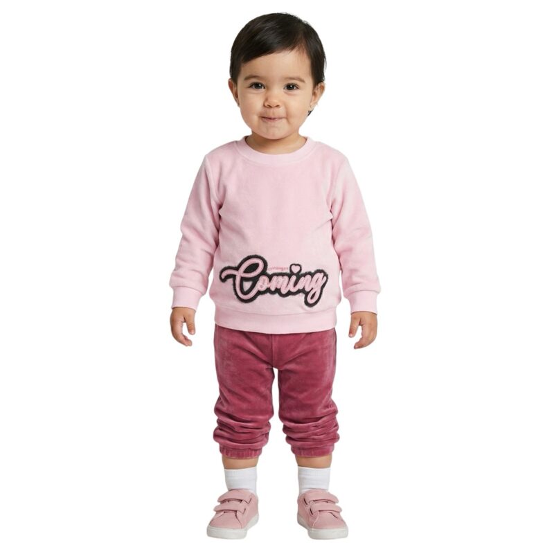 Joyce βελουτέ σετ μπλούζα με παντελόνι «Good Things Are Coming»