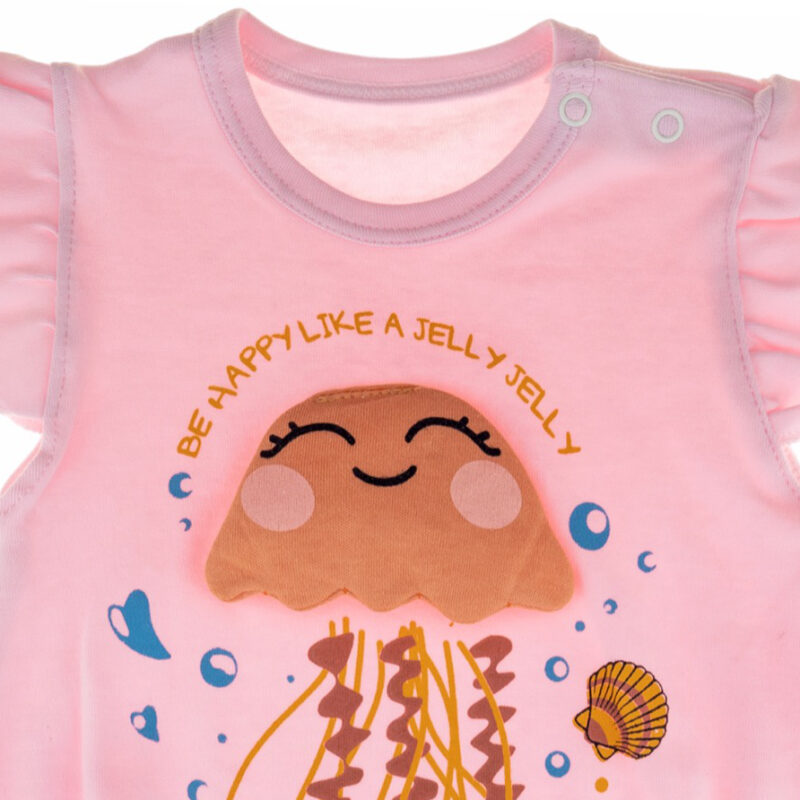 Καλοκαιρινό βρεφικό φορμάκι Baby Mii «Jelly Fish» με τρουκς για εύκολη αλλαγή πάνας.