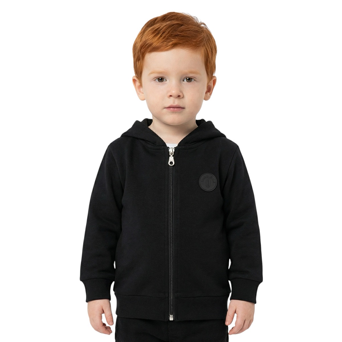 Joyce ζακετούλα με κουκούλα από φούτερ ύφασμα με χνούδι «Classic Black»