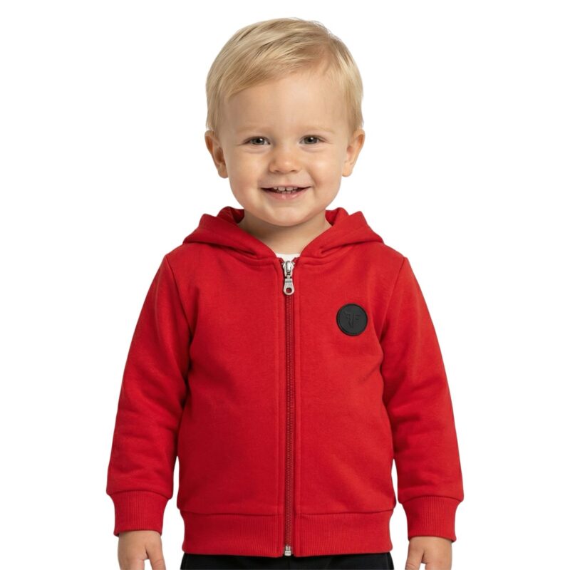 Joyce ζακετούλα με κουκούλα από φούτερ ύφασμα με χνούδι «Classic Red»