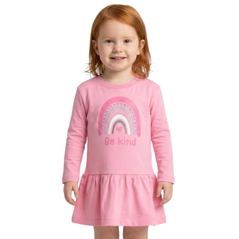 Trax μακό φορεματάκι με χνούδι «Be Kind in Pink»