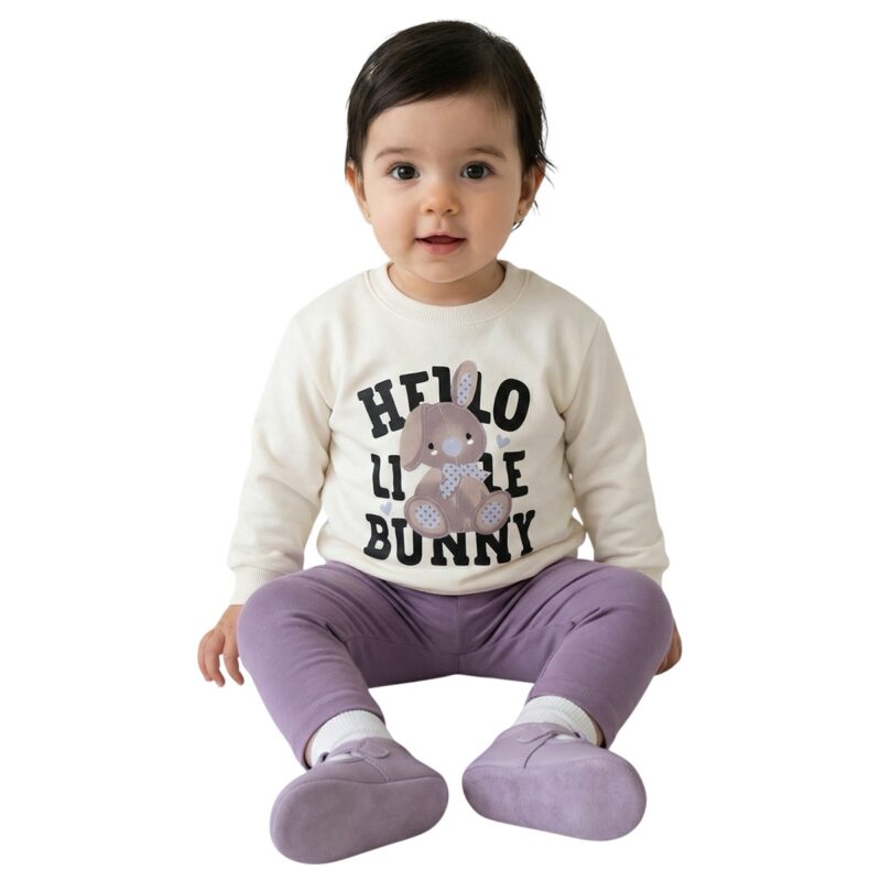 Trax σετ μπλούζα και κολάν, με χνούδι «Hello Bunny»