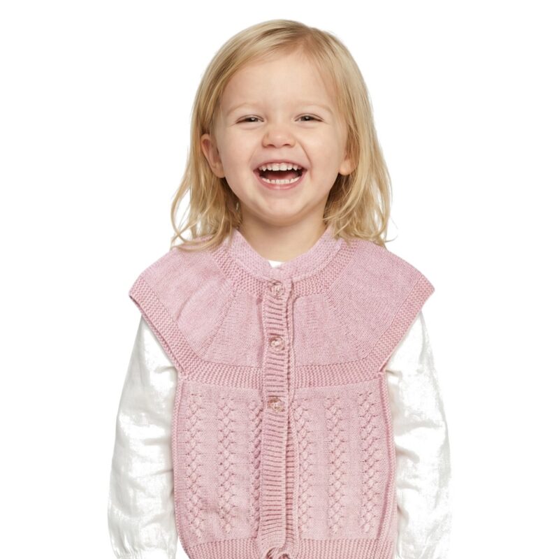 ΑΖ πλεκτό γιλεκάκι «Pink Snow»