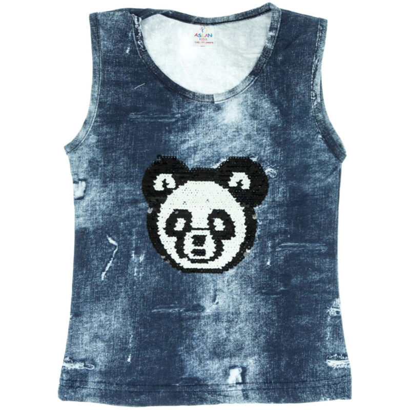 Aslan Kids παιδική μπλούζα «Jean Panda» (ΣΤΕΝΗ ΓΡΑΜΜΗ)