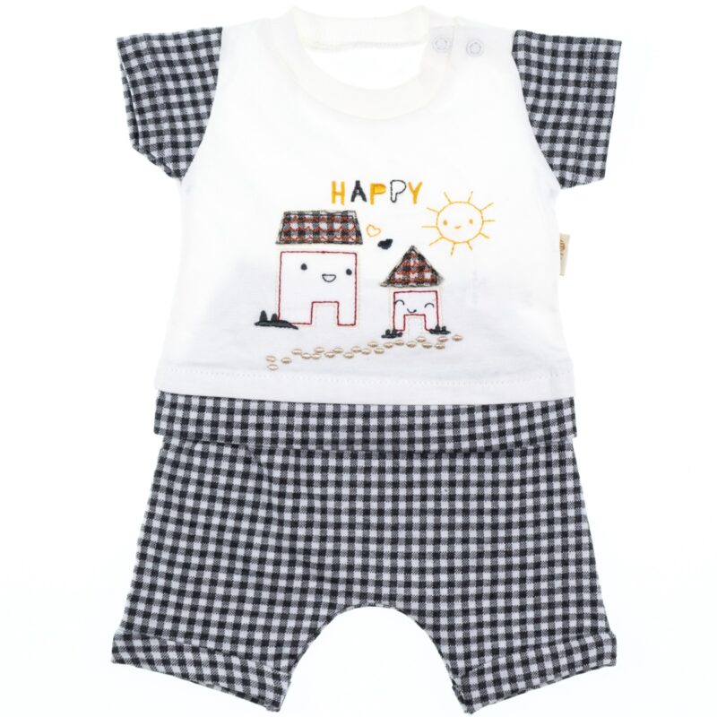 BabyIm σετ μπλουζάκι με σορτσάκι «Happy»