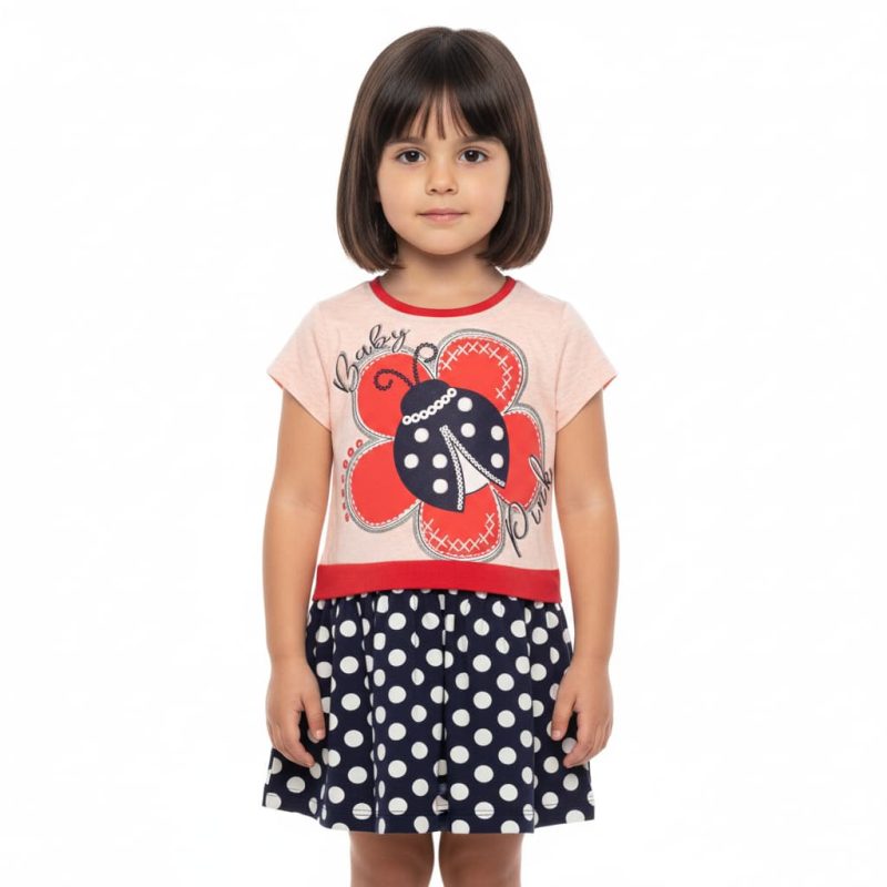 Pink παιδικό μακό φόρεμα «Little Pink Lady Bug»