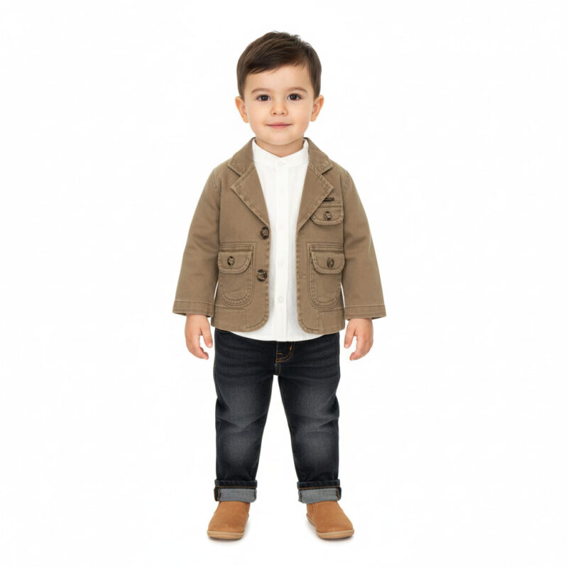 Efbey Kids σετ τριών τεμαχίων από λεπτό ύφασμα «Mystery Brown»