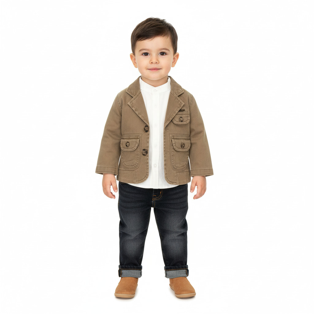 Efbey Kids σετ τριών τεμαχίων από λεπτό ύφασμα «Mystery Brown»