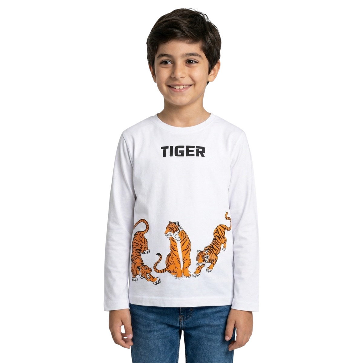 Μπλούζα White Tiger Ifba Kids μακρυμάνικη λευκή - Kidz.gr