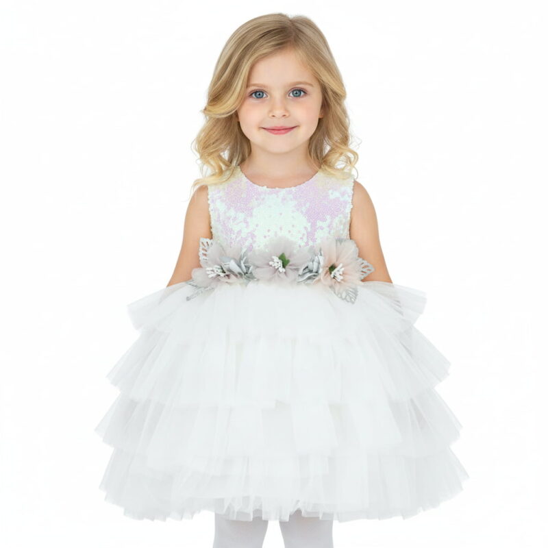 Miss Pretty παρανυφικό και βαπτιστικό φόρεμα «White Elegance»