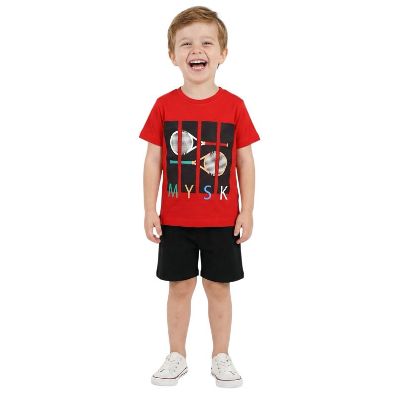 Moyes σετ μπλούζα με βερμούδα «Red Mysk»