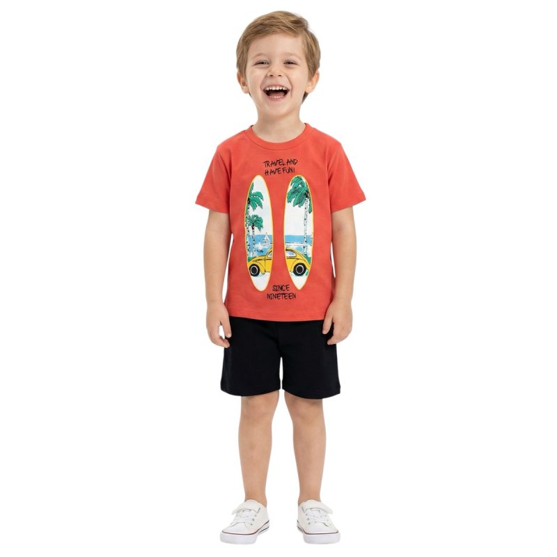 Moyes σετ μπλούζα με βερμούδα «Travel And Have Fun»