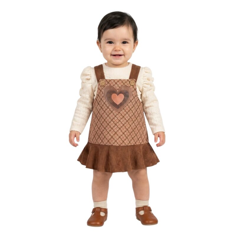 Misse Kids φορεματάκι με τιράντες και μπλουζίτσα από λεπτό ύφασμα «Lace Heart»