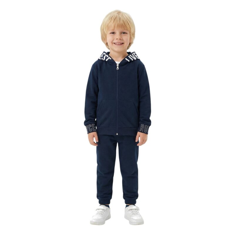 Joyce σετ φόρμας με κουκούλα από λεπτό ύφασμα «Live Blue Life to the Fullest»