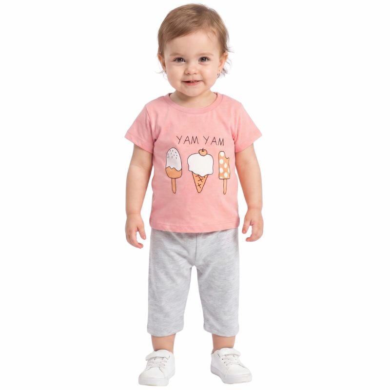 Moyes βρεφικό σετ μπλουζίτσα με κολάν κάπρι «Yam Yam Ice Cream»