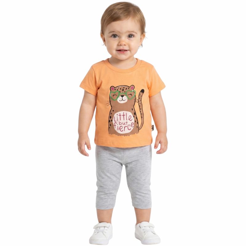 Moyes βρεφικό σετ μπλουζίτσα με κολάν κάπρι «Little But Fierce»