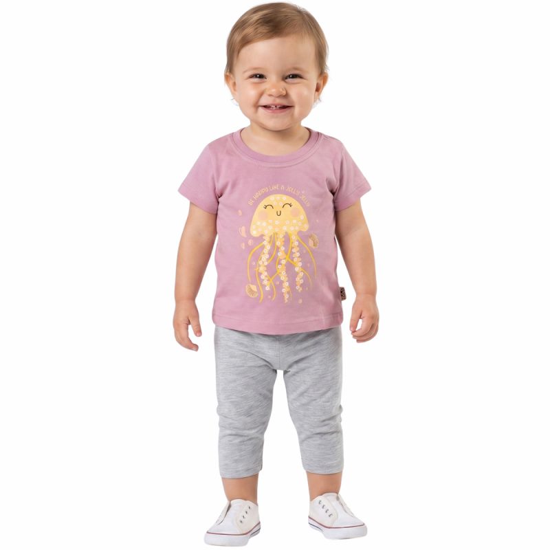 Moyes βρεφικό σετ μπλουζίτσα με κολάν κάπρι «Be Happy Like A Jelly»