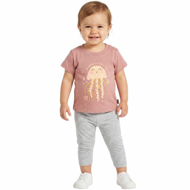 Moyes βρεφικό σετ μπλουζίτσα με κολάν κάπρι «Be Happy Like A Jolly Jelly»