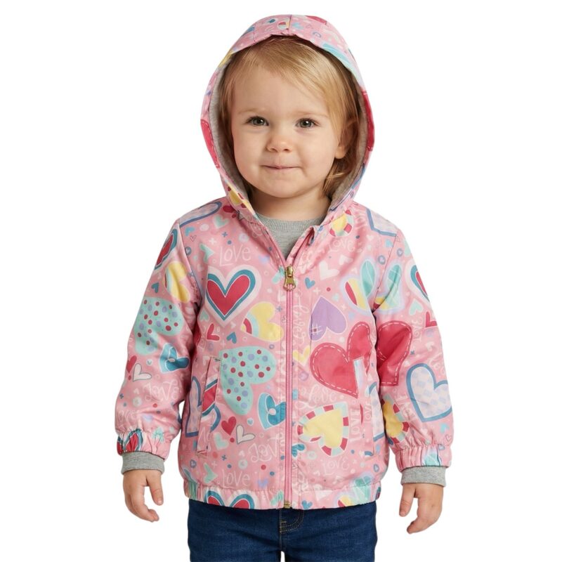 Aydino αντιανεμικό μπουφάν με κουκούλα «Pink Hearts»