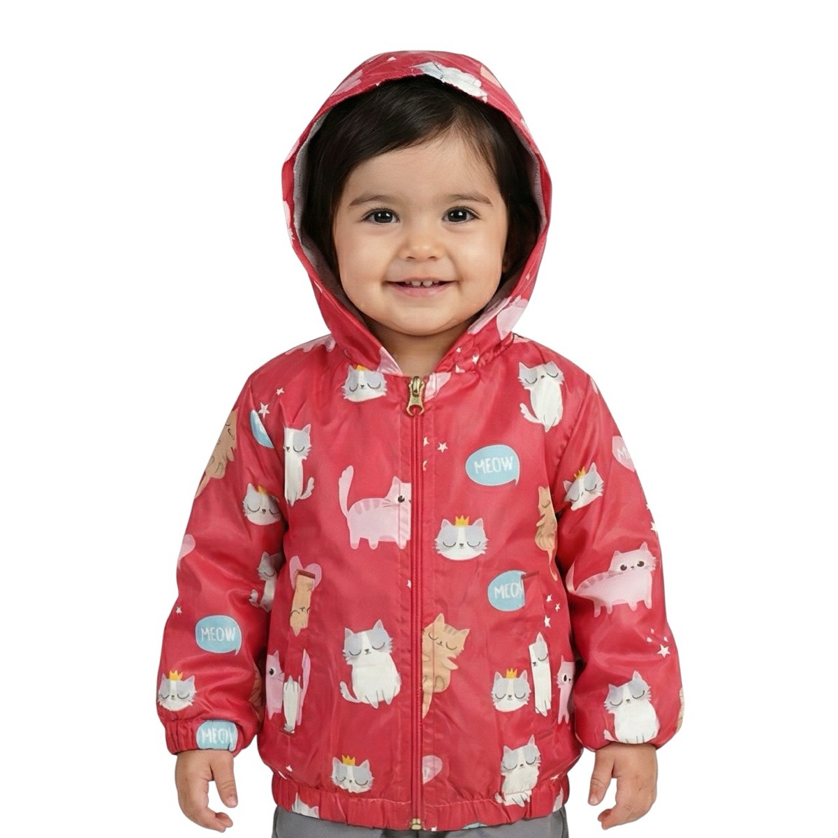 Aydino αντιανεμικό μπουφάν με κουκούλα «Fuchsia Meow»