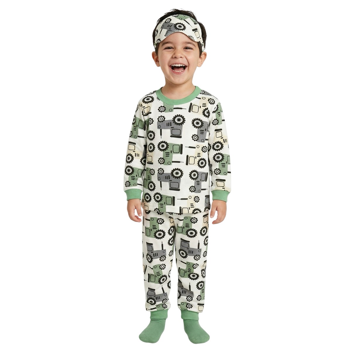 Poli Foni πιτζαμούλα «Green Tractor»