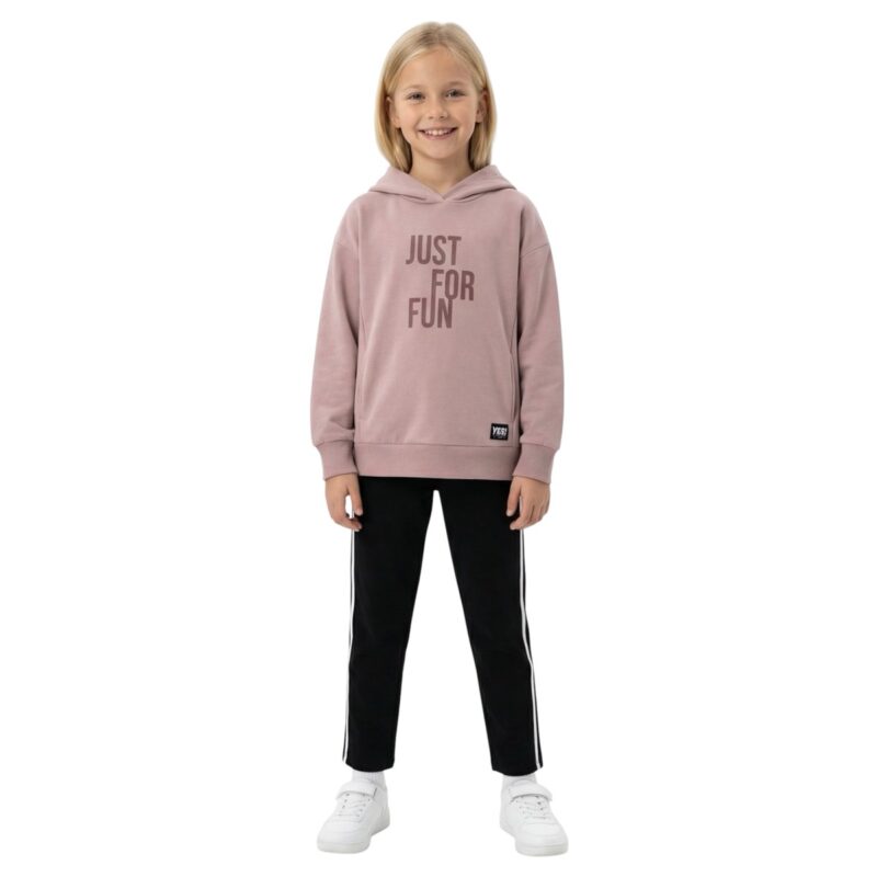 Εβίτα σετ με κουκούλα και χνούδι «Just For Fun»