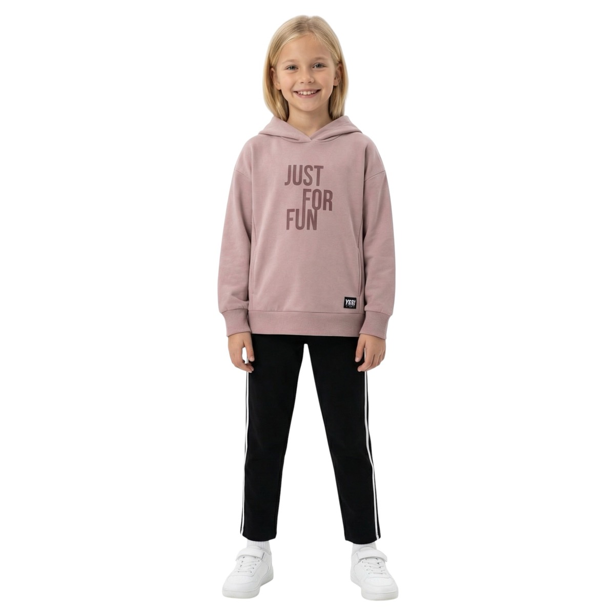 Εβίτα σετ με κουκούλα και χνούδι «Just For Fun»