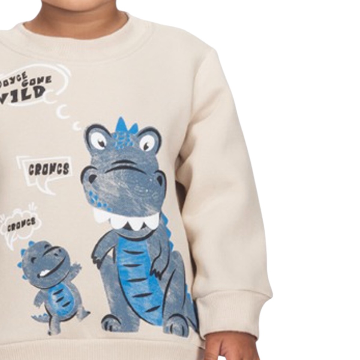 Μπεζ μπλούζα για αγόρι με στάμπα δεινόσαυρο