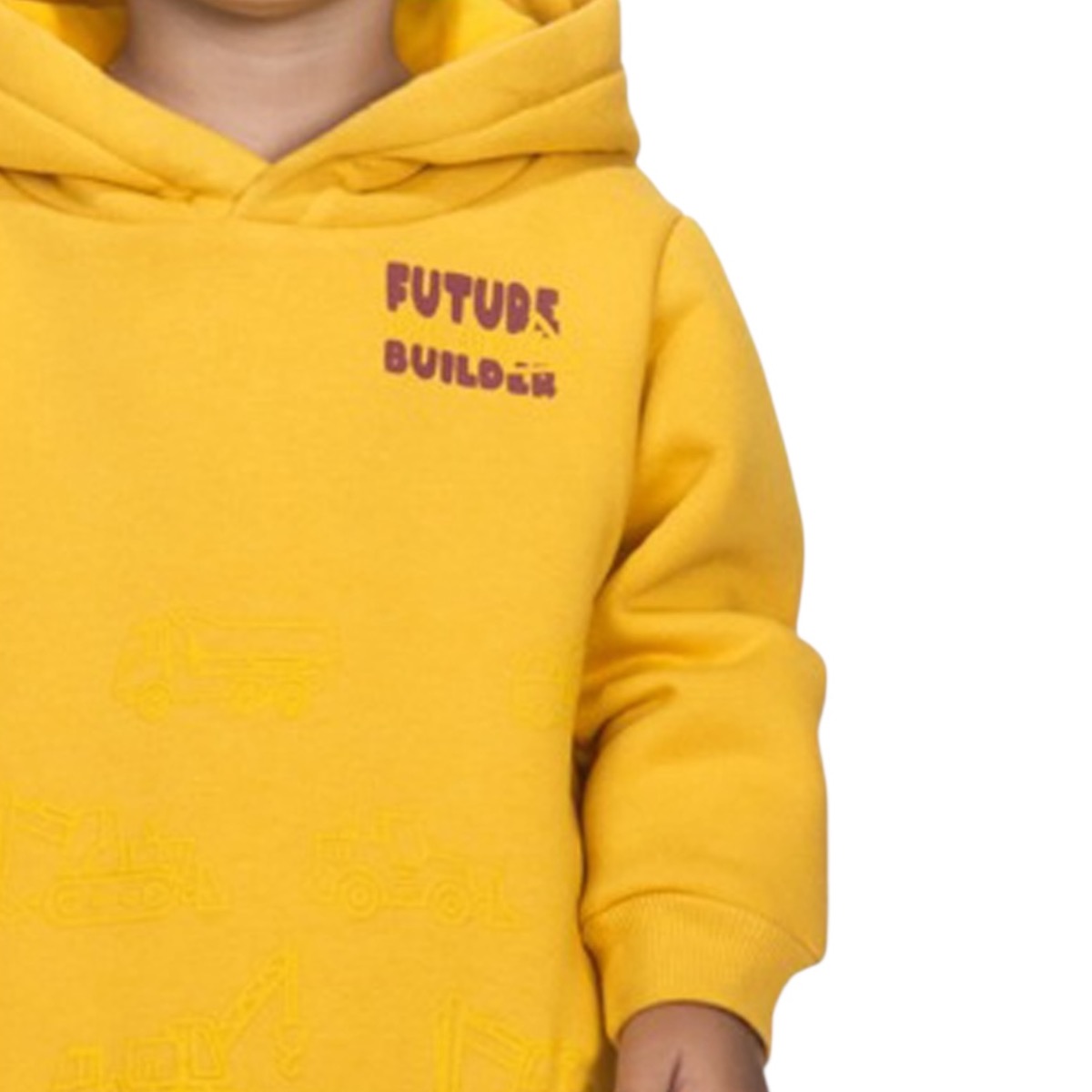 Κίτρινη μπλούζα με κουκούλα και στάμπα για αγόρι